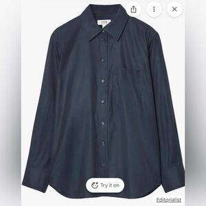 COS Navy Blue Linen Shirt size 8